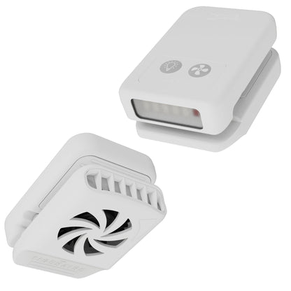 Tigeraire Breezy Clip-On Hat Fan for Sportsmen & Tradesmen - Lightweight Head Cooler, USB-C Recharge, 11 MPH Airflow, 10+ Hr Runtime, Defogs Eyewear & Face Shields - Portable Heat Relief - White