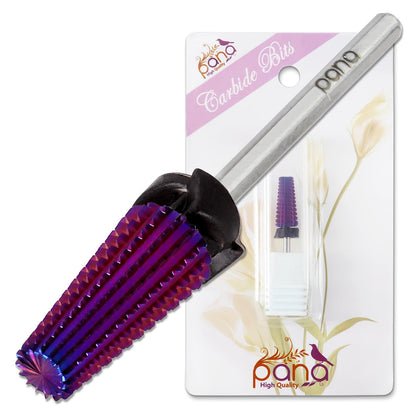 PANA Nail Carbide 5 in 1 Bit - Two Way Rotate use for Both Left and Right Handed - Fast Remove Acrylic or Hard Gel - 3/32" Shank - Manicure, Nail Art, Drill Machine (Fine - F, Silver)