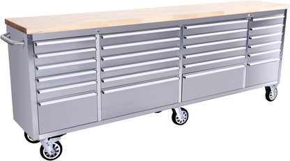 GarveeTech 96 inch Tool Chest, Tool Box Mobile 24 Drawers Storage Rolling Cabinet with Wheels Lock Key Locking System Drawer Liners for Garage Warehouse Repair Shop