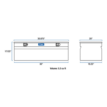 UWS EC20121 30-Inch Heavy-Wall Aluminum Truck Storage Box, RigidCore Lid