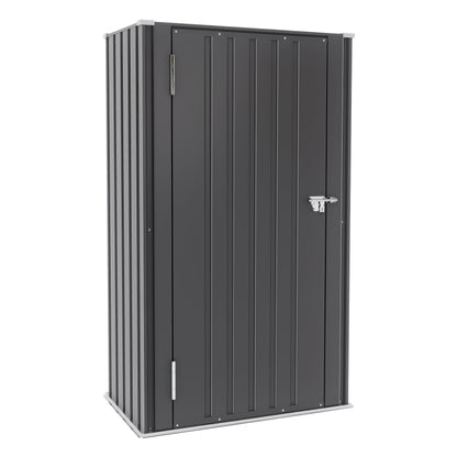 Greesum Outdoor Metal Storage Cabinet, 55'' Lockable Tall Shed, Vertical Tool Organizer Without Shelves for Garage, Patio, Backyard, Home & Lawn, Black