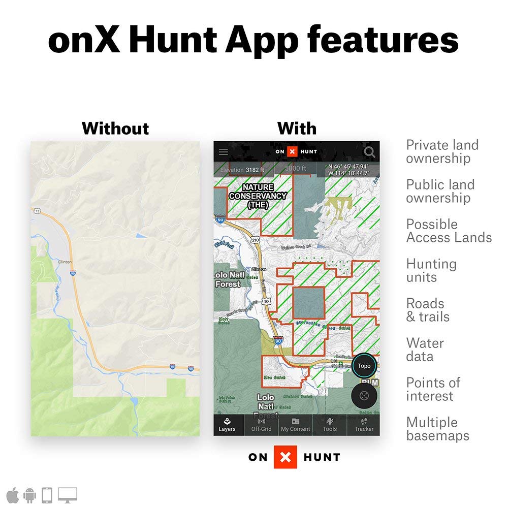 ONX Hunt Elite Membership – Nationwide Digital Hunting Maps for Phone, Tablet & Computer – Color-Coded Public & Private Land Ownership, 24K Topo, Hunt-Specific Layers & Updates