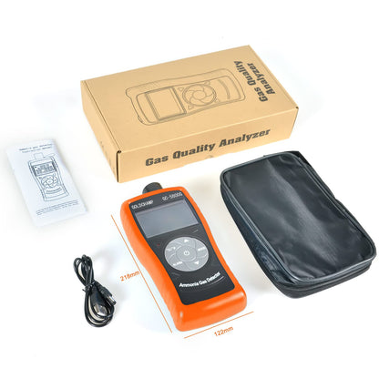 GOLDCHAMP Ammonia Gas Detector 0~100ppm NH3 Monitor with 0.1ppm Resolution, Temperature(℉/℃), Humidity, LCD Display, Double Alarm, Tripod Hole for Farm, Poultry, Pig & Livestock