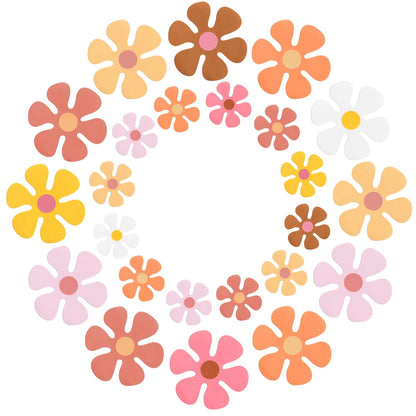 Leumoi 32 Pcs Flower Car Magnets Retro Hippie 60s 70s Decorative Refrigerator Flower Funny Cute Magnets Decorations for Door Fridge Home Refrigerator, 3.94 Inch/2.17 Inch (Boho)