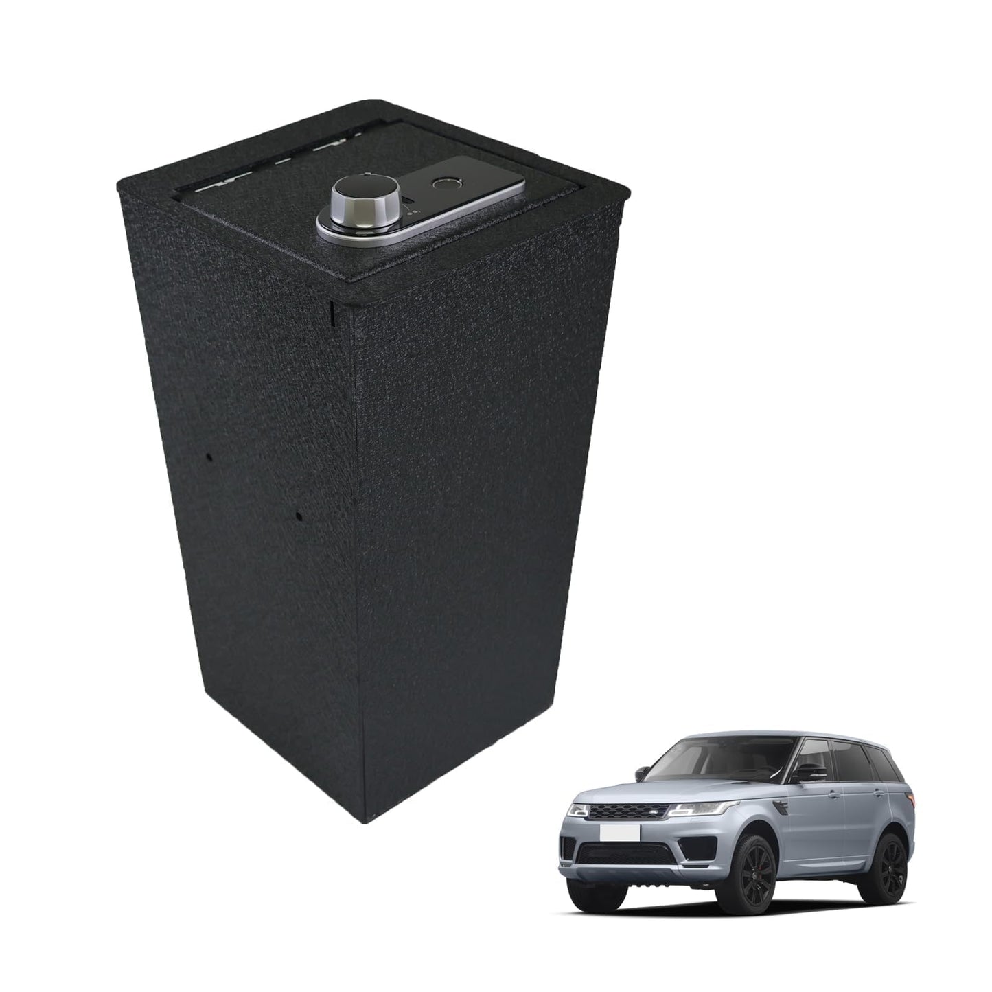 Center Console Gun Safe Vault - KEREN Vehicle Safe Vault Compatible with Range Rover 2022-2026, Anti-Theft High Security Armrest Lock Box with Biometric Fingerprint Lock with Backup Key.
