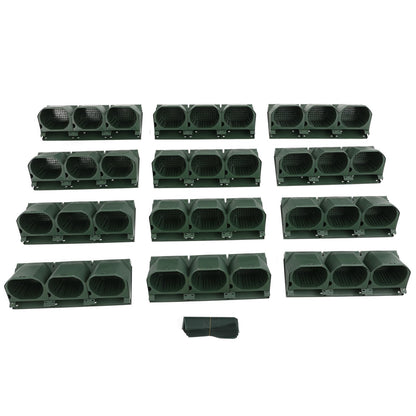 Titunjian Self Watering Wall Planter with 36 Pots Vertical Wall Planters Indoor Outdoor Plant Flower Pot Holder Space-Saving Garden Planter for Herbs Vegetables Flowers (Green)