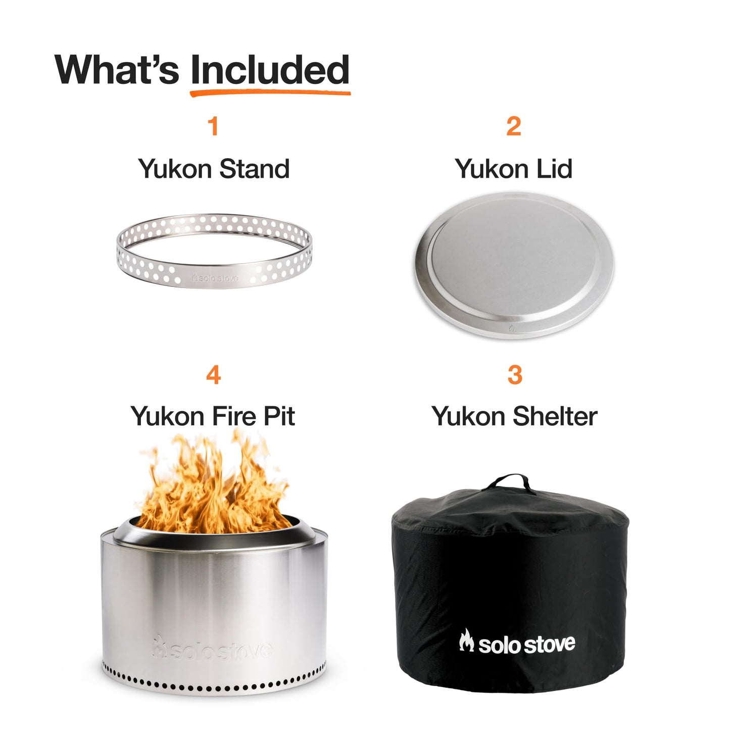 Solo Stove Yukon Amazon Exclusive Bundle | Smokeless Fire Pit with Stand, Lid & Shelter | Wood Burning Stainless Steel Campfire Pit with Ash Pan | Ideal for 6+ People | 27in Dia, 19in H, 59lbs
