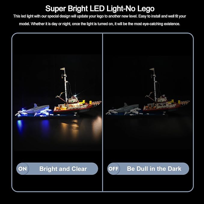 BrickBling LED Light Kit Compatible with Lego Jaws Creative Lighting Compatible with Lego 21350-No Bricks (Classic Version Light)