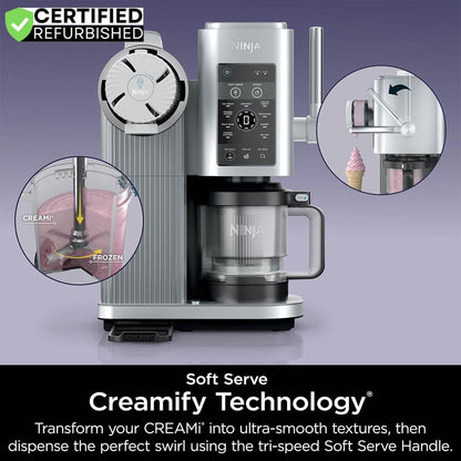 Ninja NC701 CREAMi Swirl 13-in-1 Soft Serve Ice Cream Machine - Renewed with 2-Year Protection Plan