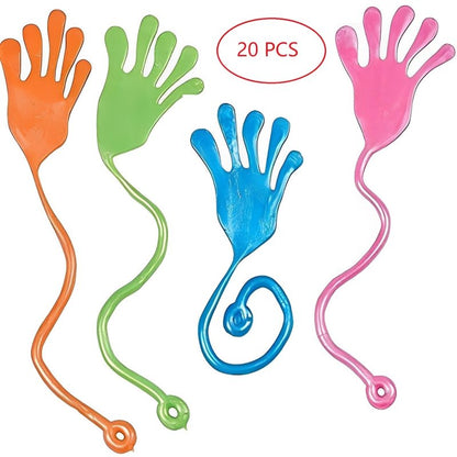 Tuko 20PCS Sticky Hands, Sticky Finger, Kids' Party Favor Sets, Fun Toys, Party Favors, Wacky Fun Stretchy Sticky Hands, Halloween Party Favors, Birthday Parties, Toys for Sensory Kids,20PCS