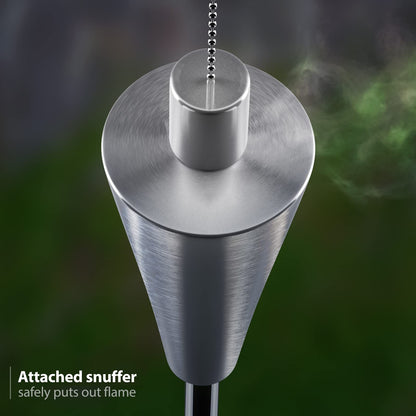 Matney Metal Torches - 5ft Tall Oil Torch Lamp - 2 Pack - Weatherproof Adjustable Height for Garden, Lawn, Yard