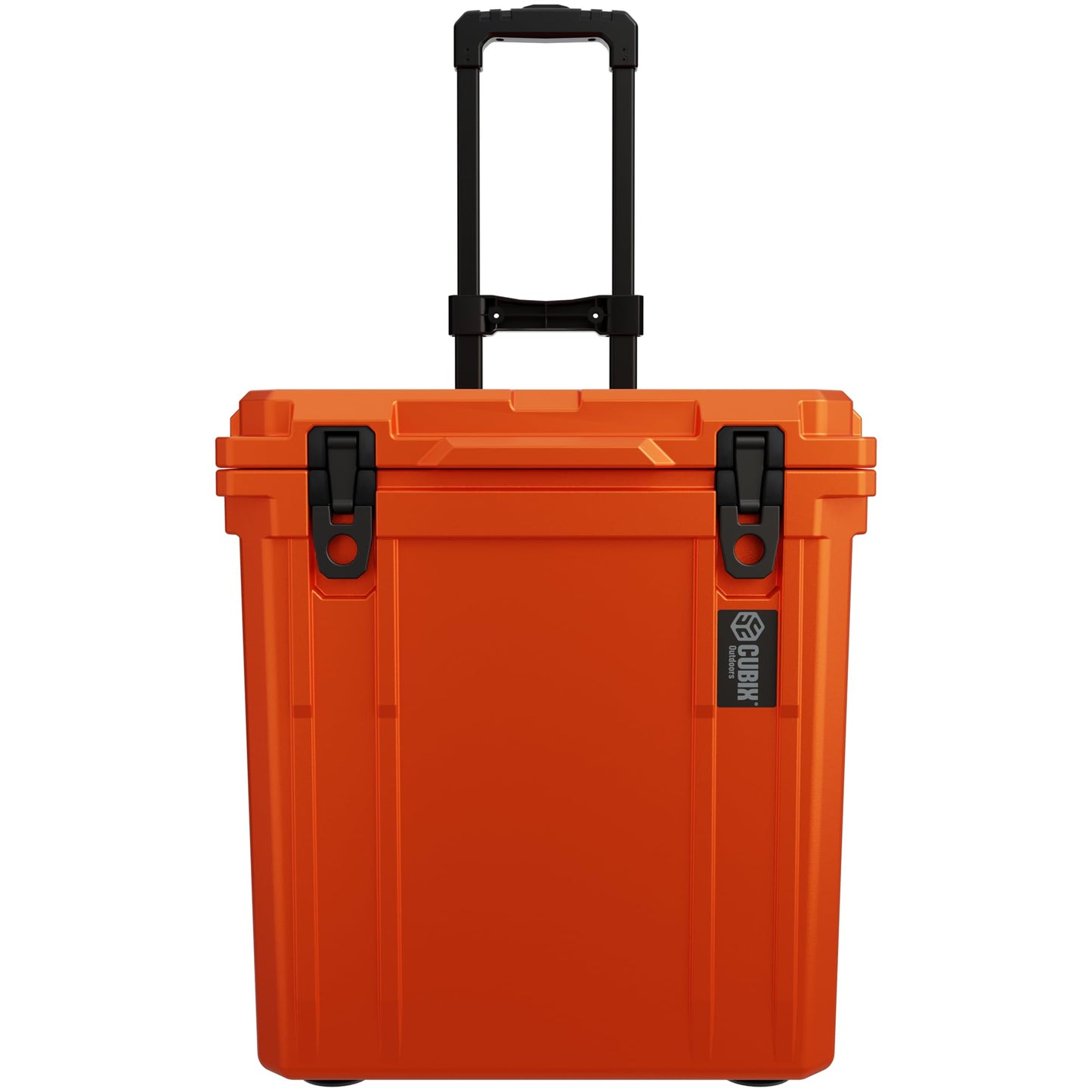 Cubix Outdoors QuadraX 46QT Wheeled Rotomolded Portable Hard Cooler for Camping, Fishing, Beach | Heavy Duty Insulated Ice Chest with Wheels and Handle | Cold Retention 5 Days (Ember Orange)