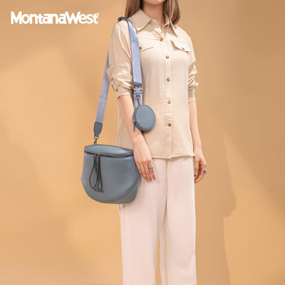 Montana West Large Crossbody Bags for Women Bum Bag Sling Purse with Adjustable Strap