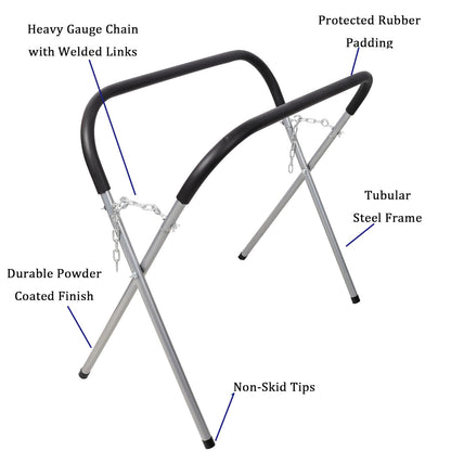 Portable Work Stand,Heavy Duty Workbench,750 Pound Capacity,Adjustable, Padded,Powder-Coated Steel, Rubber Feet, Automotive Fender Stand for Garages, Repair Shops, and DIY