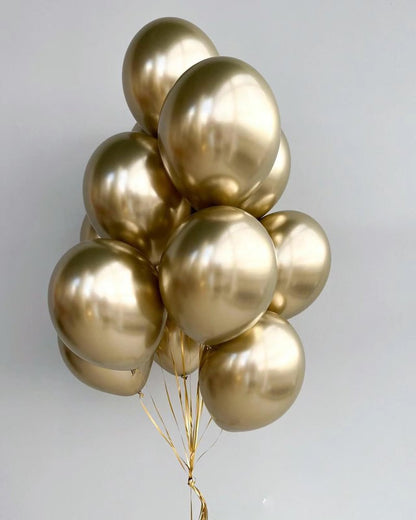 MEBAY Gold Balloons 12 inch 100 pcs Chrome Metallic Latex Birthday Balloons Shiny Balloons Party Decoration Graduation Halloween Wedding Birthday Baby Shower Christmas Party