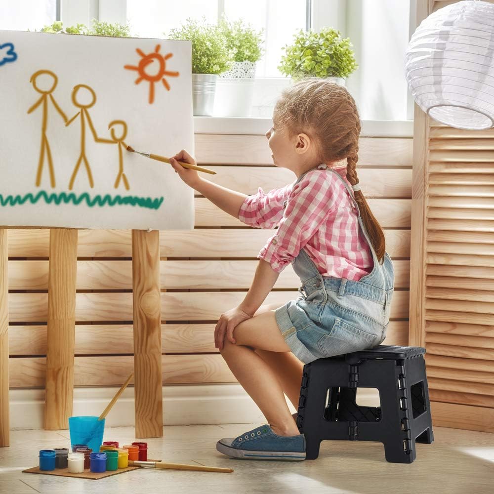 ACSTEP Folding Step Stool - Sturdy 9-Inch Collapsible Design for Kids & Adults | Non-Slip, Lightweight, 300 lbs Capacity