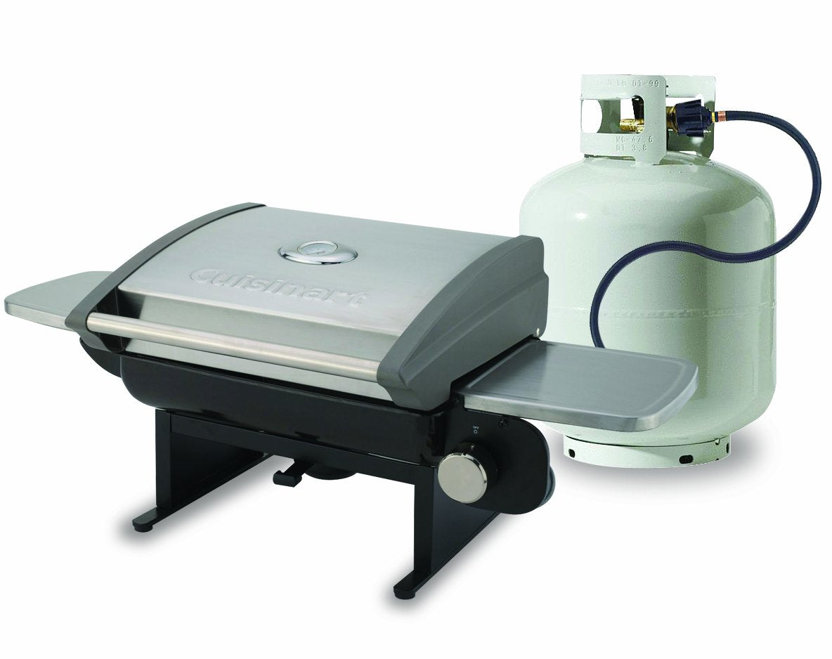 Cuisinart Grillster 8,000 BTU Portable Propane Tabletop Gas Grill and Cuisinart 4 Foot LP Adaptor Hose