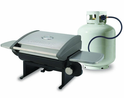 Cuisinart Grillster 8,000 BTU Portable Propane Tabletop Gas Grill and Cuisinart 4 Foot LP Adaptor Hose