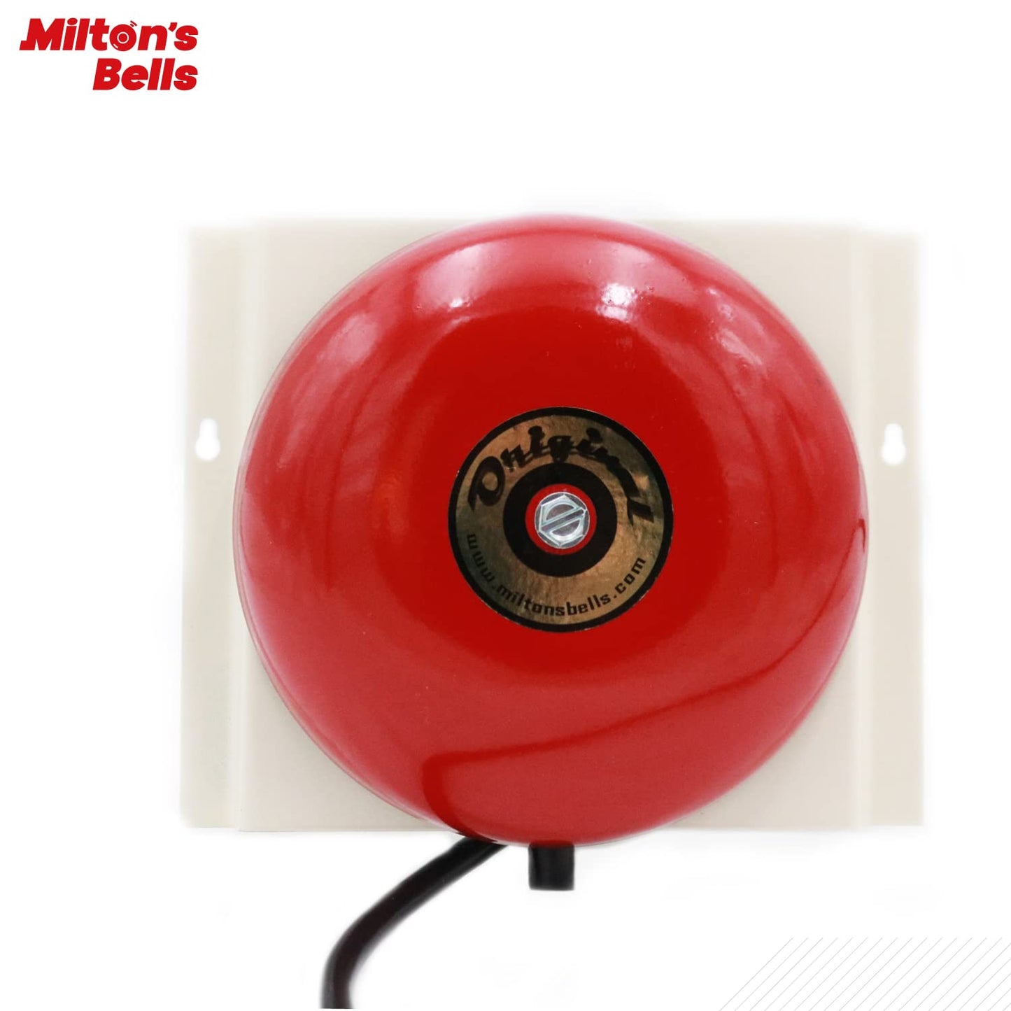 Milton’s Bells Red Original Driveway Bell Kit with 50' Signal Hose for Drive-Thru, Residential, or Industrial Driveway Alarms