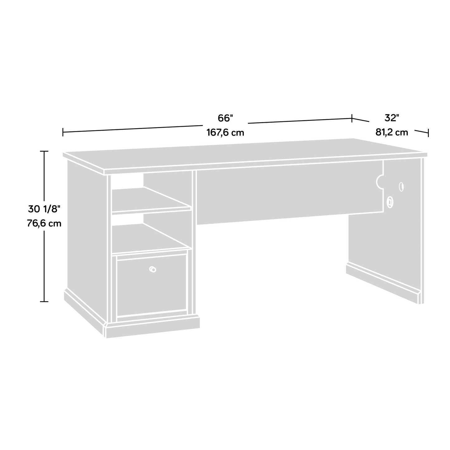 Sauder Craft Pro Series Craft Table/ Pantry cabinets, in White finish