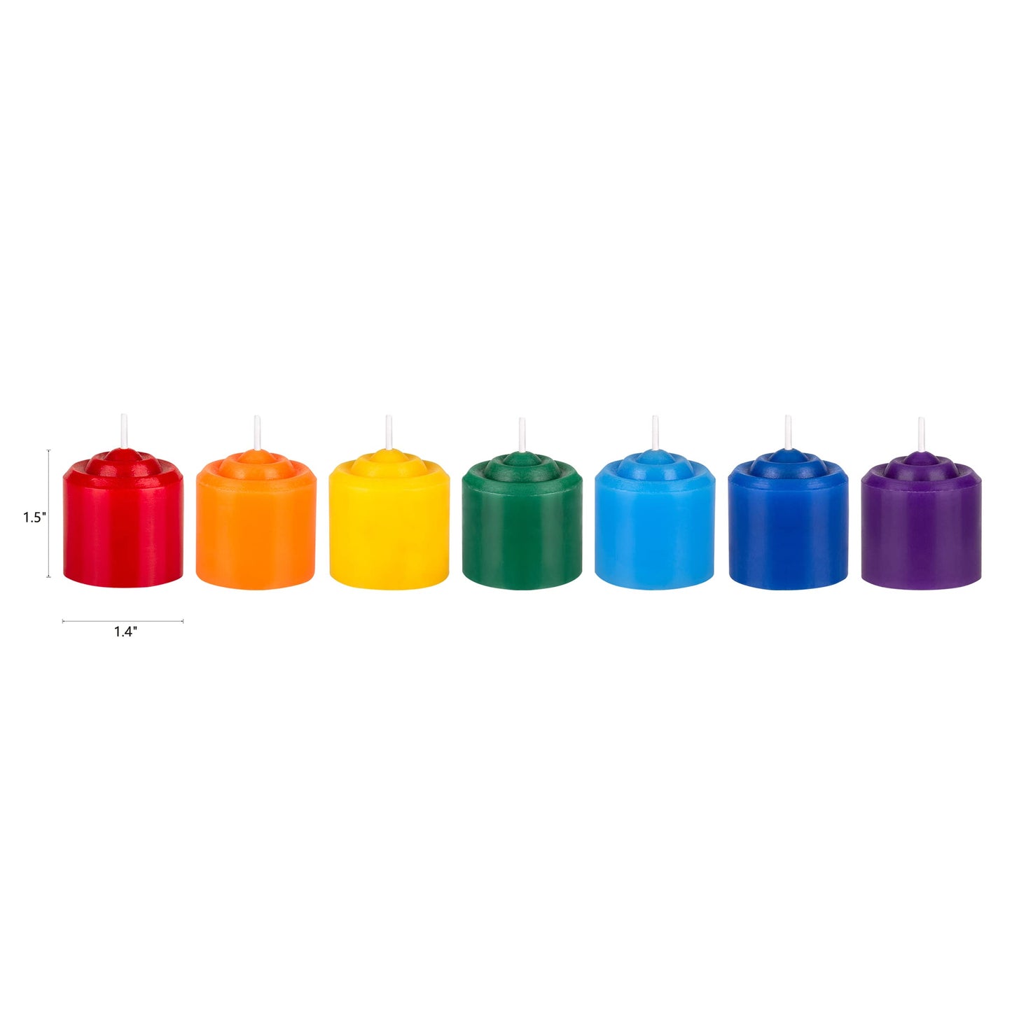 Mega Candles 7 pcs Unscented Chakra Votive Candles, Hand Poured Premium Wax Candle 10 Hours 1.38 Inch x 1.5 Inch, 100% Cotton Wick, Positive Healing Energy, Meditation, Relaxation, Reiki, Yoga