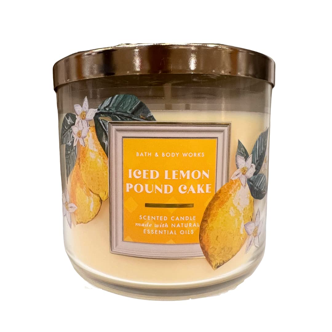 Bath & Body Works ICED Lemon Pound Cake 3-Wick Scented Candle - 2023 New Scent