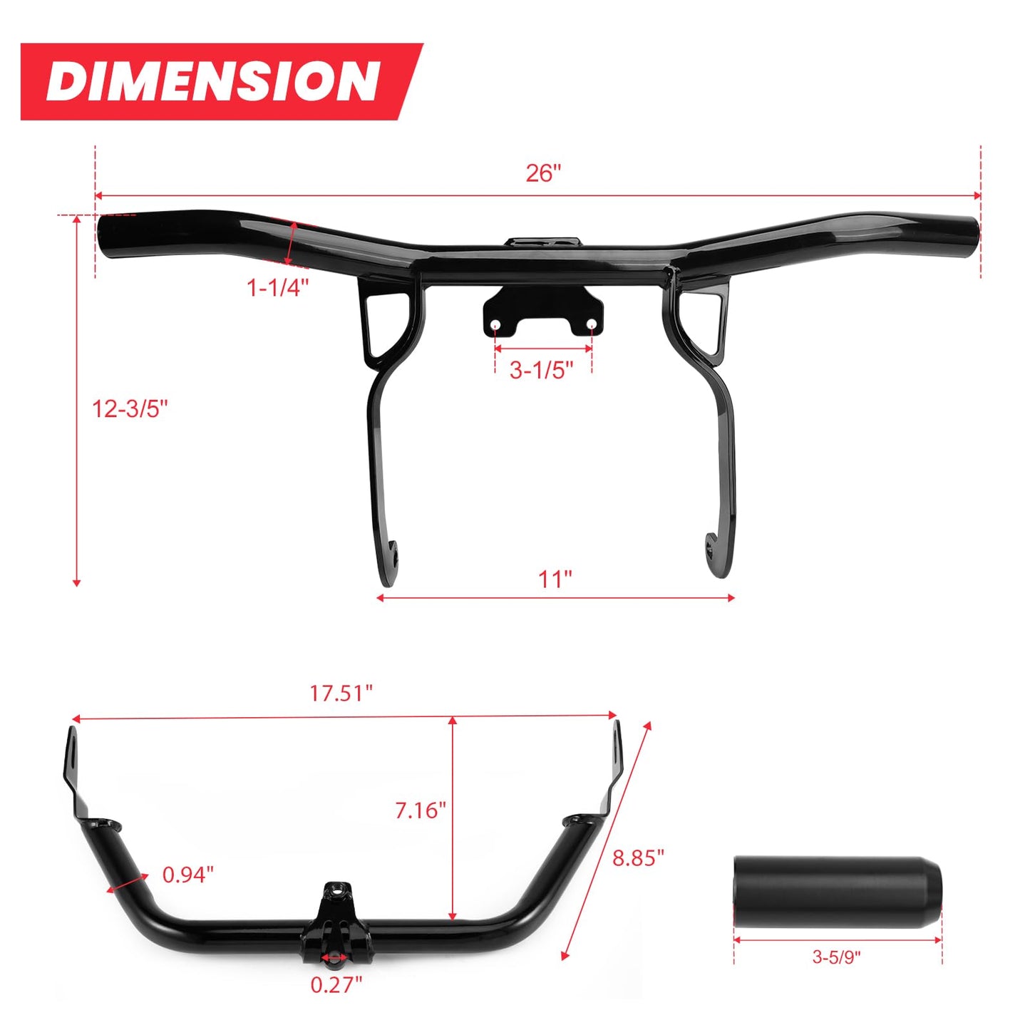 kekykm Touring Floorboards MX Foot Boards Kit Enginge Guard Crash Bar fits Harley 2015-2023 Road Glide Models