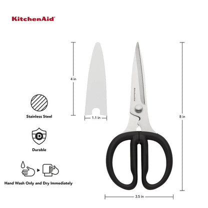 KitchenAid KQ351OHOBA Universal Stainless Steel Shears, Utility, Black