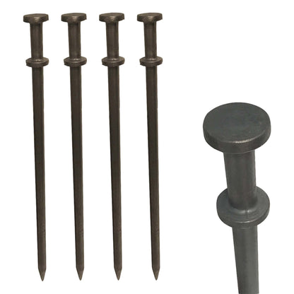 Moose Supply Double Head Tent Stakes, Heavy Duty Steel Outdoor Ground Spikes to Anchor Commercial Inflatables, Party Tents and Camping Shelters, 3/4 Inch x 30 Inch, Pack of 4