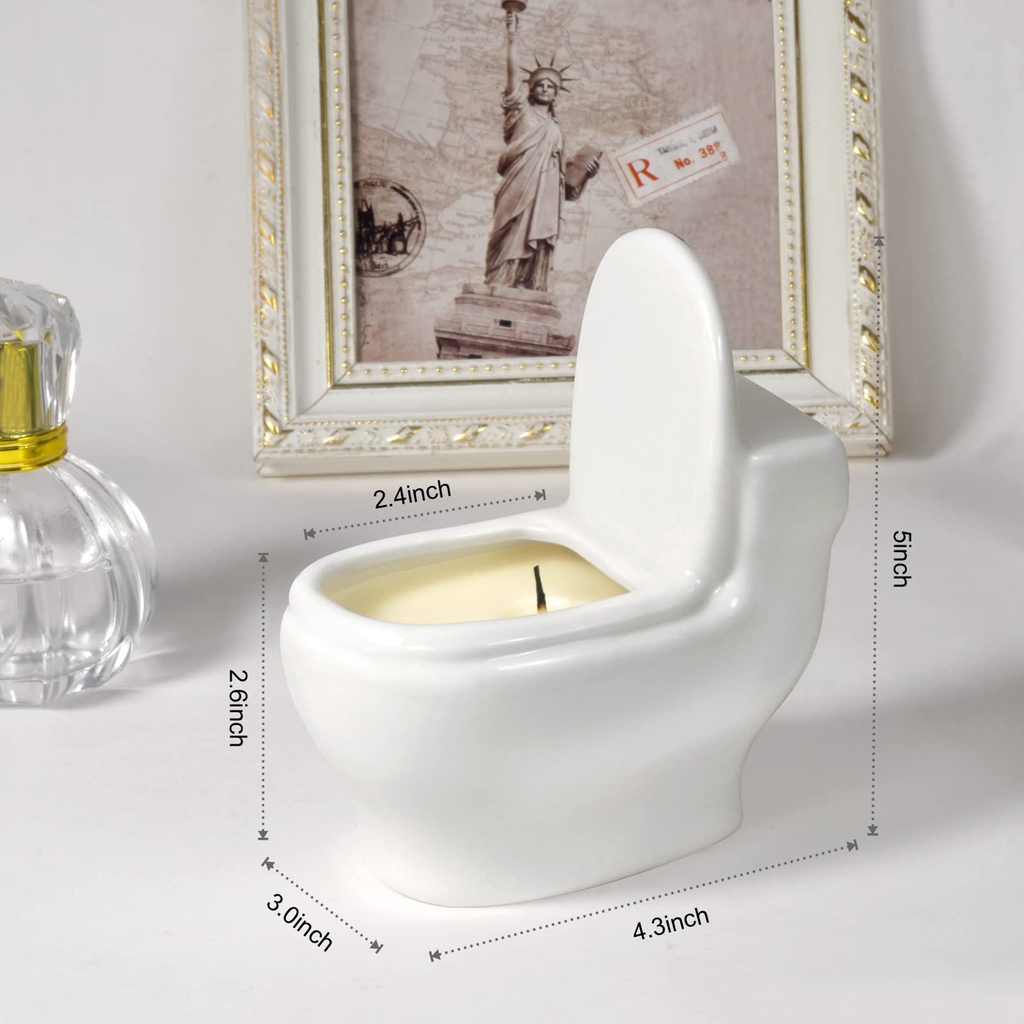 Toilet Shaped Scented Candles,Funny Gag Gift for Women & Men,Lemon Fragrance Aromatherapy Candle is 6 Ounces, Burns for Over 42 Hours,Unique Candles for White Elephant Party,Birthday Prank
