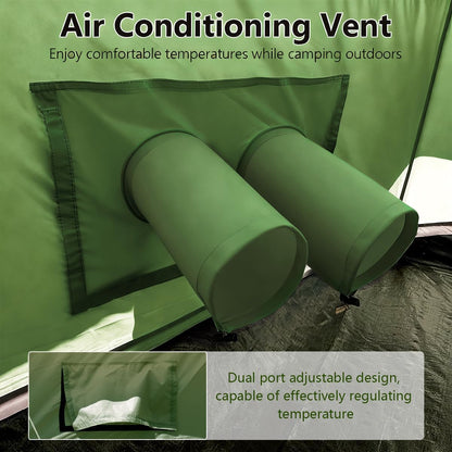 Bell Yurt Tent with Stove Jack, Waterproof Luxury 4 Season Tent 420D Oxford Cloth Green Glamping Tents for Family Outdoor Camping, Hunting, Party, All Year Living (Green Oxford 3M Yurt)