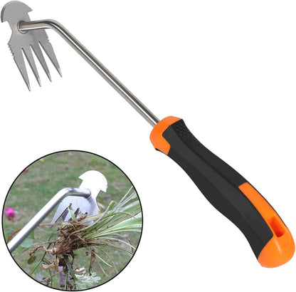 SIXCAR Weed Remover Tool - Portable Garden Weeder for Effortless Uprooting & Planting | Rubber Handle