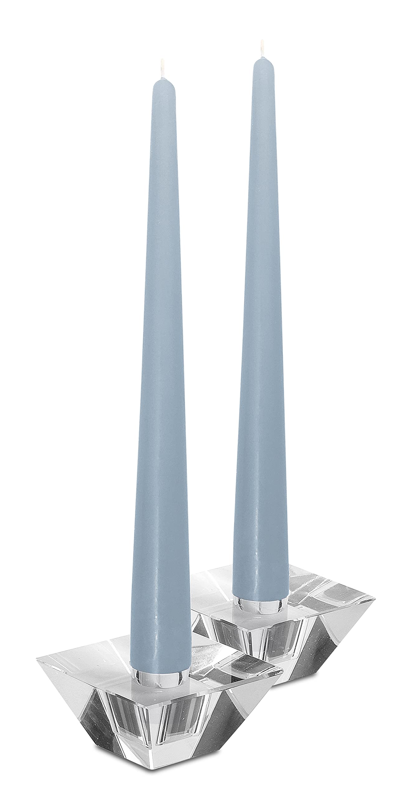 Hyoola Tall Taper Candles - 10 Inch Ice Blue Unscented Dripless Taper Candles - 8 Hour Burn Time - 12 Pack