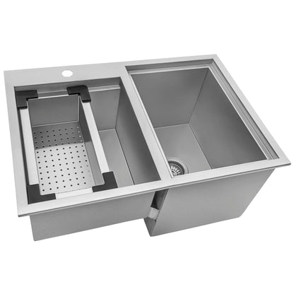 Ruvati Ice Chest and Outdoor Sink BBQ Grill 29 x 20 inch Topmount Insulated T-316 Stainless Steel - RVQ6290