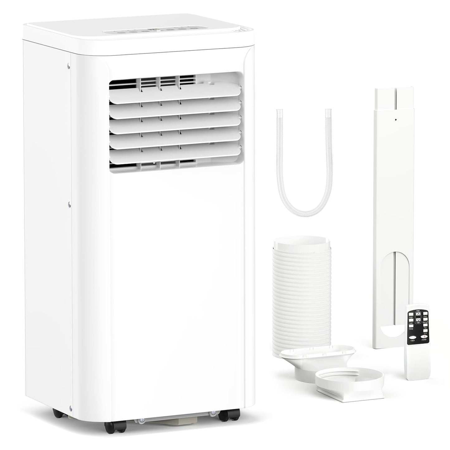 Electactic 8000 BTU Portable Air Conditioner for Rooms up to 450 Sq.Ft, 4 Modes Portable AC Unit with Cool, Dry, Fan and Sleep Modes, Remote and LED Display, Installation Kits for Home, Apartment