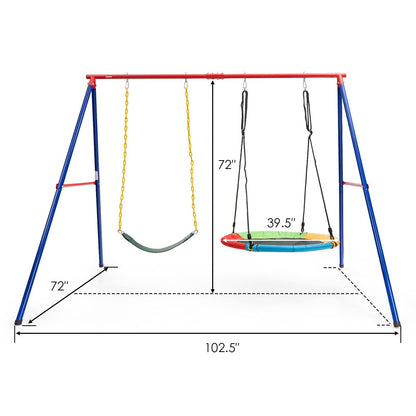 INFANS Swing Stand, 550 lbs Heavy Duty Metal Swing Frame, Extra Large A-Frame Swing Stand for Kids and Adult Indoor Outdoor Activity Backyard Playground