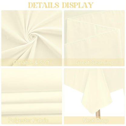 JALANCY 4 Pack Rectangle Tablecloth for 6 Foot Tables Washable Polyester Table Cover for Wedding Dining Table Parties Banquet（60x102 Beige）