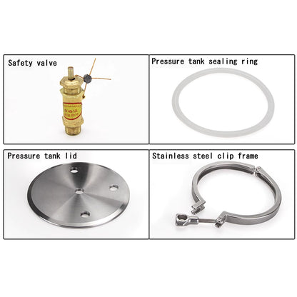 iDili 304 Stainless Steel Pressure Tank, 1-15L Optional Fluid Dispensing Container with Safety Valve & Gauge for Glue, Chemical, Storage & Transfer (1L)