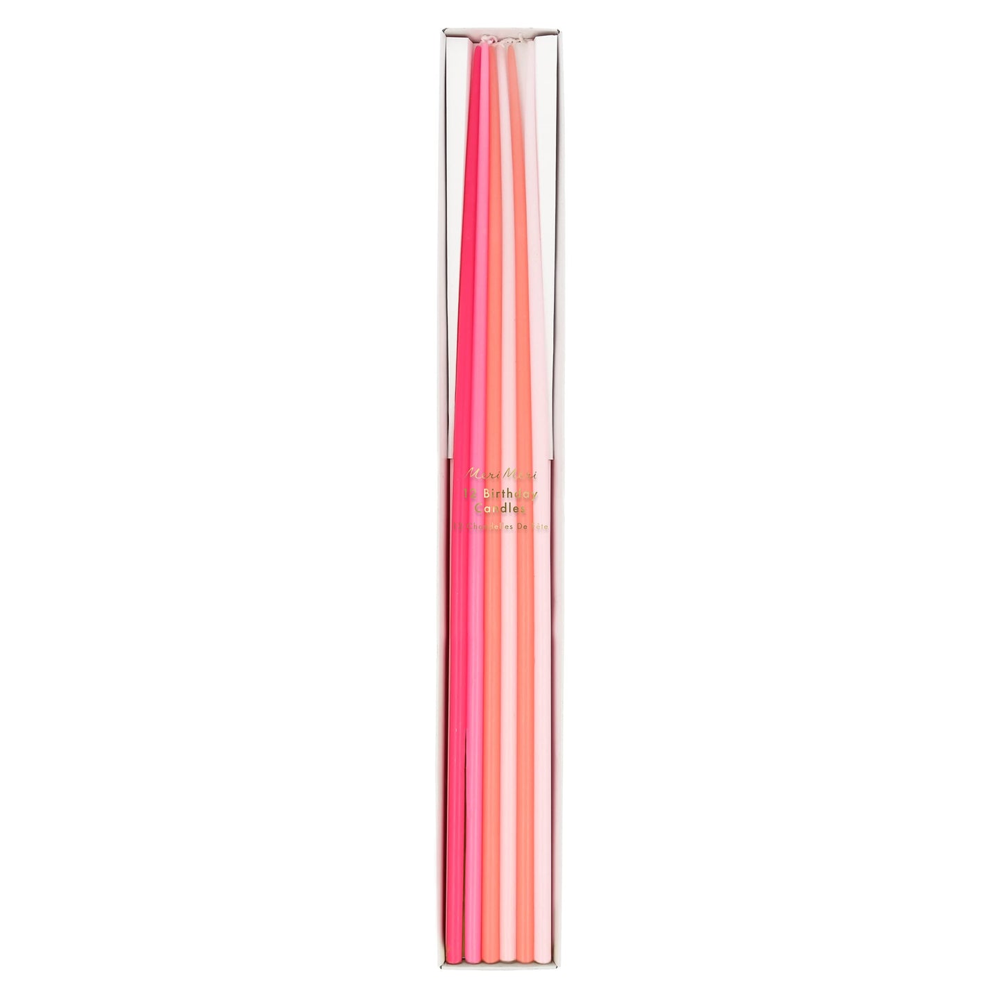 Meri Meri Tall Tapered Candles (Pack of 12), 15.25" Tall, Unscented