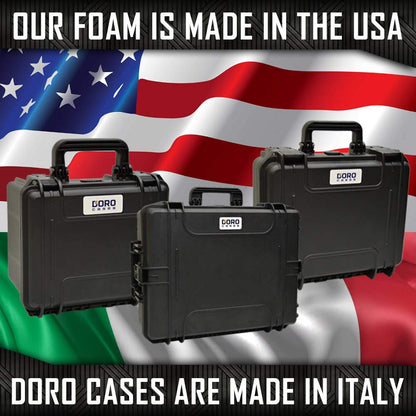 4 Pistol 12 Magazine Doro Gun Case with Custom MyCaseBuilder Foam Insert | Waterproof, Heavy Duty | Tactical Firearms, Ammunition and Accessory Holder | Hard Gun and Magazine Case | 18 x 14 x 7 Inches