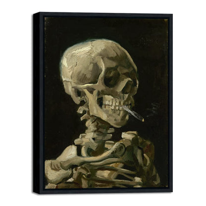 Wieco Art Skull of a Skeleton with Burning Cigarette, 1886 by Vincent Van Gogh Canvas Wall Art for Home Decor and Wall Decor Post-impressionism Canvas Prints Pictures Artwork