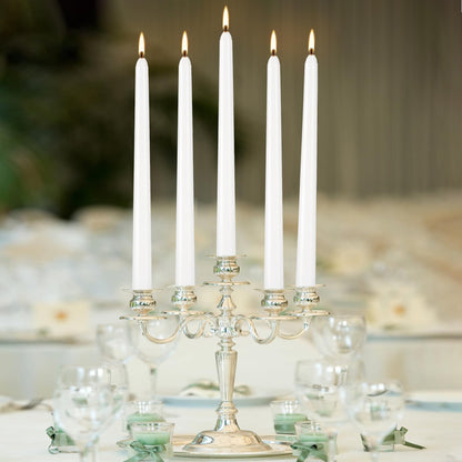 YOROXRG 36 Pack White Taper Candles, 7-8 Hours Burn Time, Unscented, Smokeless and Dripless, 0.8 x 10 Inch Dinner Candle Set for Household, Wedding, Party and Home Décor Candlesticks