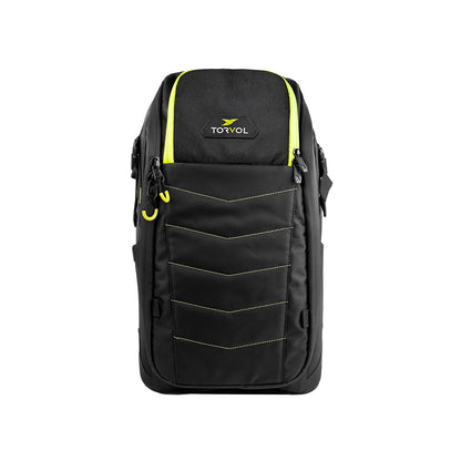 TORVOL - Quad PITSTOP Backpack V2, Compact FPV Drone Backpack for 2 Drones, Fits DJI Mini 3, Mini 4 Pro, DJI Neo, with Laptop Compartment, Waterproof Rain Cover, Black & Green, 25L