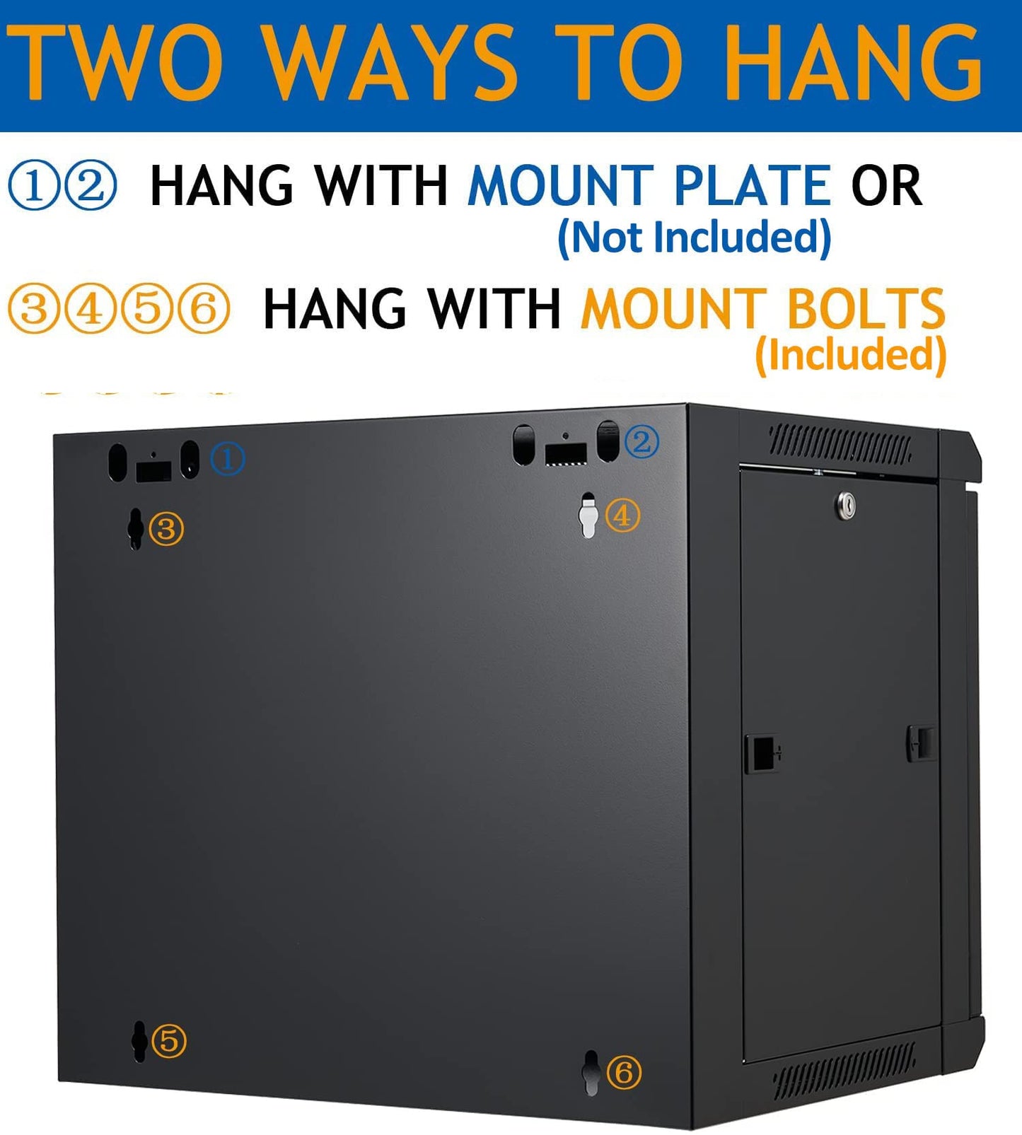 Tedgetal 9U Wall Mount Server Cabinet Network Rack Enclosure Locking Glass Door