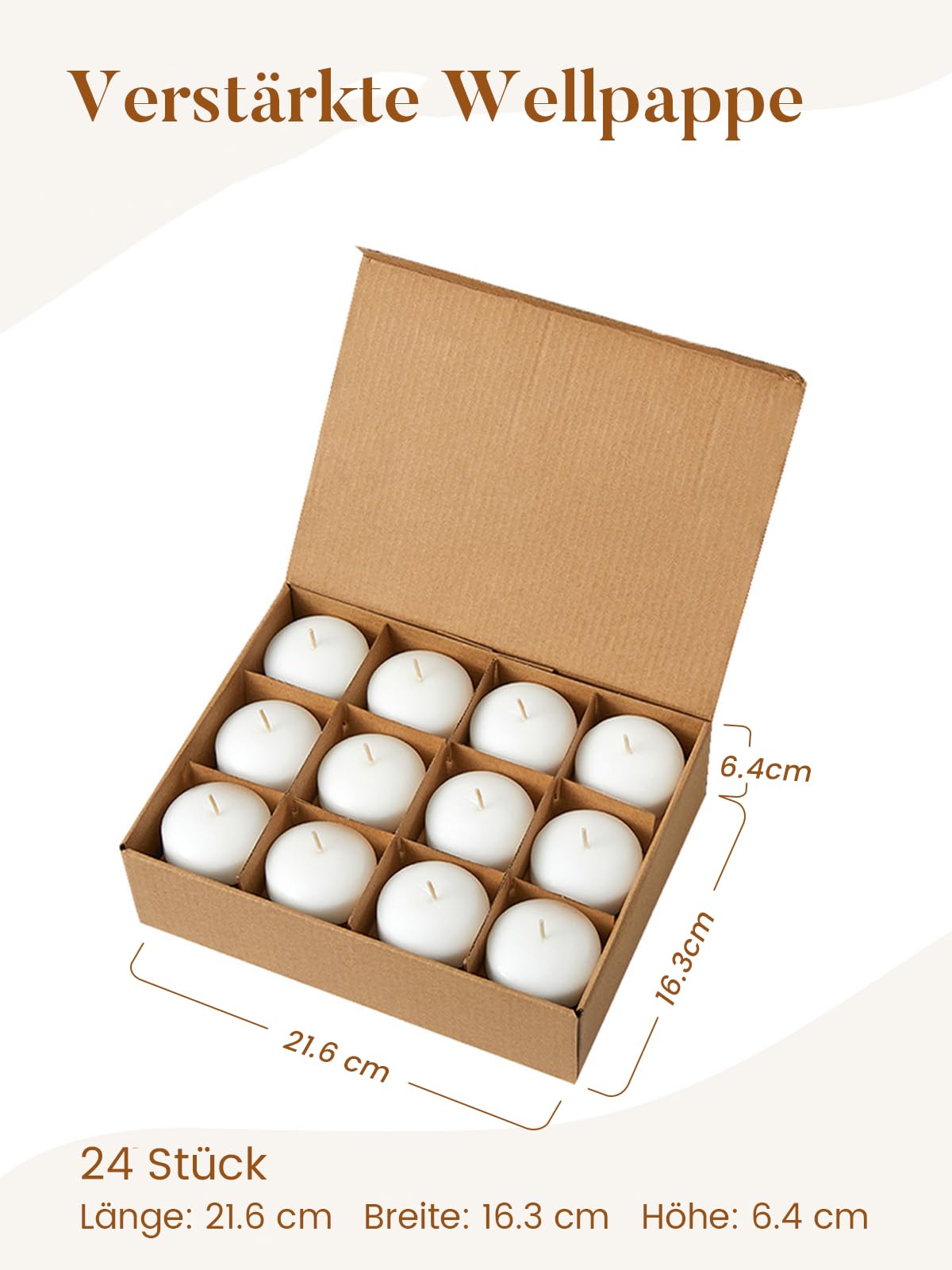 Ashlux White Floating Candles 2 inch, 24 Pack Floating Candles 5-6 Hours Long Burning, Unscented Floating Candle for Centerpieces, Wedding, Christmas Lights, Romantic Night for Her/Him Set