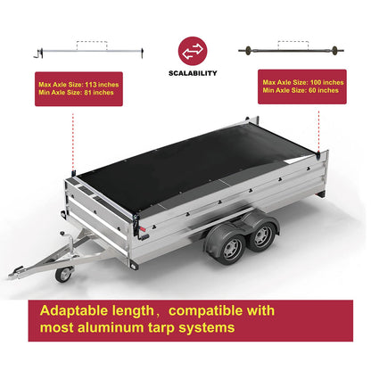 Heavy-Duty Dump Truck Tarp Kit, with Rear Anti-Sail Bow Set(with Tarp) (6'6" x18'Tarp (DTR KIT))
