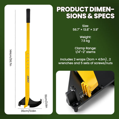 NEWTRY Large Size Sapling Puller, Heavy Duty Tree Root Puller Tool for 1/4"–2" Roots, with Wraps for Easy Pulling