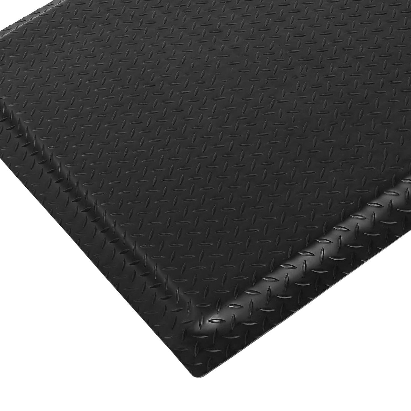 Nisorpa Anti Fatigue Mats Industrial 3' x 5' Ergonomic Standing Mat 15/16" Extra Thick Kitchen Mats Shop Floor Mat Heavy Duty Commercial Diamond Plate Safty Mat Support for Leg & Back Pain, Black