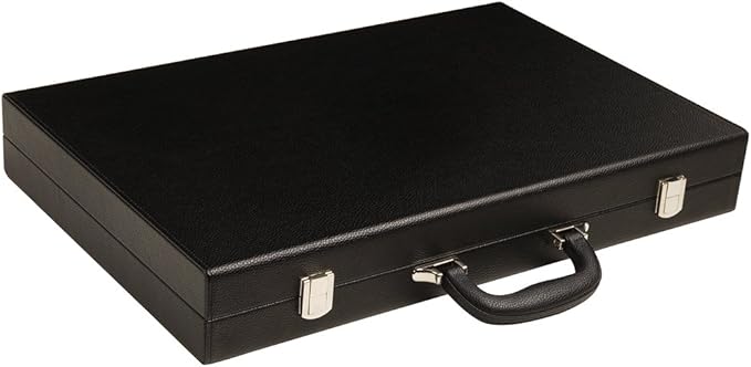 19-inch Premium Backgammon Set - Large Size - Black with White and Astral Blue Points