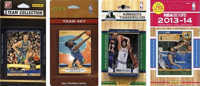 NBA Minnesota Timberwolves 4 Different Licensed Trading Card Team Sets